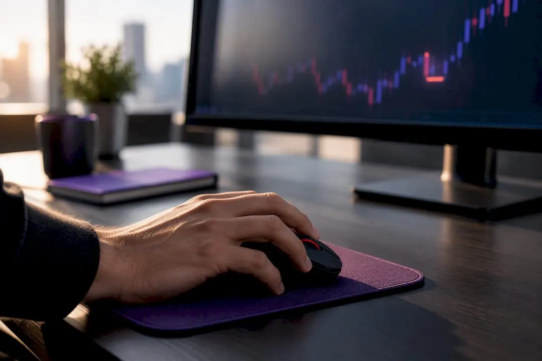 Trader executing a partial position sale